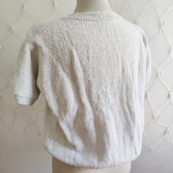 Vintage Cable Knit Sweater • Rainbow Cotton Candy Fibers • Like New • Med/Large - Picture 3 of 5